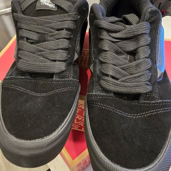 Vans Knu Skool Shoe Lifestyle Retro Chunky Suede Black/Black VN0009QCBKA Mens 10 - Picture 4 of 14